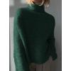 imagePRETTYGARDEN Womens Mock Neck Oversized Sweaters 2026 Long Sleeve Pullover Fall Sweater Knit Jumper Tops Winter ClothingDark Green