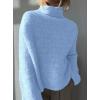 imagePRETTYGARDEN Womens Mock Neck Oversized Sweaters 2026 Long Sleeve Pullover Fall Sweater Knit Jumper Tops Winter ClothingLight Blue