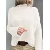 imagePRETTYGARDEN Womens Mock Neck Oversized Sweaters 2026 Long Sleeve Pullover Fall Sweater Knit Jumper Tops Winter ClothingWhite