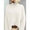 imagePRETTYGARDEN Womens Mock Neck Oversized Sweaters 2026 Long Sleeve Pullover Fall Sweater Knit Jumper Tops Winter ClothingWhite