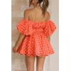 imagePRETTYGARDEN Womens Off The Shoulder Babydoll Dress Short Puff Sleeve Casual A Line Ruffle Summer Dresses