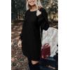 imagePRETTYGARDEN Womens Pullover Sweater Dresses Casual Long Sleeve Ribbed Knit Crewneck Loose Oversized Sweaters BlackLarge