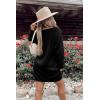 imagePRETTYGARDEN Womens Pullover Sweater Dresses Casual Long Sleeve Ribbed Knit Crewneck Loose Oversized Sweaters BlackLarge