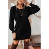 imagePRETTYGARDEN Womens Pullover Sweater Dresses Casual Long Sleeve Ribbed Knit Crewneck Loose Oversized Sweaters BlackLarge