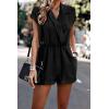 imagePRETTYGARDEN Womens Romper Dressy Casual Summer Wrap V Neck Short Sleeve Wide Leg Shorts One Piece Jumpsuits