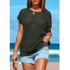 imagePRETTYGARDEN Womens Spring Tops 2026 Summer Shirts Crochet Cap Sleeve Sweater Pullover Cute Beach Vacation ClothesArmy Green