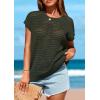 imagePRETTYGARDEN Womens Spring Tops 2026 Summer Shirts Crochet Cap Sleeve Sweater Pullover Cute Beach Vacation ClothesArmy Green