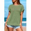 imagePRETTYGARDEN Womens Spring Tops 2026 Summer Shirts Crochet Cap Sleeve Sweater Pullover Cute Beach Vacation ClothesBean Green