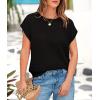 imagePRETTYGARDEN Womens Spring Tops 2026 Summer Shirts Crochet Cap Sleeve Sweater Pullover Cute Beach Vacation ClothesBlack