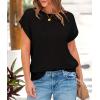imagePRETTYGARDEN Womens Spring Tops 2026 Summer Shirts Crochet Cap Sleeve Sweater Pullover Cute Beach Vacation ClothesBlack