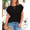 imagePRETTYGARDEN Womens Spring Tops 2026 Summer Shirts Crochet Cap Sleeve Sweater Pullover Cute Beach Vacation ClothesBlack