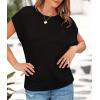 imagePRETTYGARDEN Womens Spring Tops 2026 Summer Shirts Crochet Cap Sleeve Sweater Pullover Cute Beach Vacation ClothesBlack