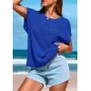 imagePRETTYGARDEN Womens Spring Tops 2026 Summer Shirts Crochet Cap Sleeve Sweater Pullover Cute Beach Vacation ClothesBlue
