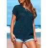 imagePRETTYGARDEN Womens Spring Tops 2026 Summer Shirts Crochet Cap Sleeve Sweater Pullover Cute Beach Vacation ClothesDark Blue