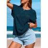 imagePRETTYGARDEN Womens Spring Tops 2026 Summer Shirts Crochet Cap Sleeve Sweater Pullover Cute Beach Vacation ClothesDark Blue
