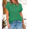 imagePRETTYGARDEN Womens Spring Tops 2026 Summer Shirts Crochet Cap Sleeve Sweater Pullover Cute Beach Vacation ClothesGreen