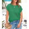 imagePRETTYGARDEN Womens Spring Tops 2026 Summer Shirts Crochet Cap Sleeve Sweater Pullover Cute Beach Vacation ClothesGreen