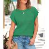 imagePRETTYGARDEN Womens Spring Tops 2026 Summer Shirts Crochet Cap Sleeve Sweater Pullover Cute Beach Vacation ClothesGreen