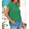 imagePRETTYGARDEN Womens Spring Tops 2026 Summer Shirts Crochet Cap Sleeve Sweater Pullover Cute Beach Vacation ClothesGreen