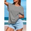 imagePRETTYGARDEN Womens Spring Tops 2026 Summer Shirts Crochet Cap Sleeve Sweater Pullover Cute Beach Vacation ClothesGrey
