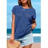 imagePRETTYGARDEN Womens Spring Tops 2026 Summer Shirts Crochet Cap Sleeve Sweater Pullover Cute Beach Vacation ClothesGrey Blue