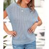 imagePRETTYGARDEN Womens Spring Tops 2026 Summer Shirts Crochet Cap Sleeve Sweater Pullover Cute Beach Vacation ClothesLight Blue