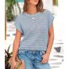 imagePRETTYGARDEN Womens Spring Tops 2026 Summer Shirts Crochet Cap Sleeve Sweater Pullover Cute Beach Vacation ClothesLight Blue