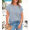 imagePRETTYGARDEN Womens Spring Tops 2026 Summer Shirts Crochet Cap Sleeve Sweater Pullover Cute Beach Vacation ClothesLight Blue