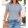 imagePRETTYGARDEN Womens Spring Tops 2026 Summer Shirts Crochet Cap Sleeve Sweater Pullover Cute Beach Vacation ClothesLight Blue