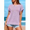 imagePRETTYGARDEN Womens Spring Tops 2026 Summer Shirts Crochet Cap Sleeve Sweater Pullover Cute Beach Vacation ClothesLight Purple