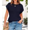 imagePRETTYGARDEN Womens Spring Tops 2026 Summer Shirts Crochet Cap Sleeve Sweater Pullover Cute Beach Vacation ClothesNavy