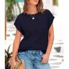 imagePRETTYGARDEN Womens Spring Tops 2026 Summer Shirts Crochet Cap Sleeve Sweater Pullover Cute Beach Vacation ClothesNavy