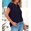 imagePRETTYGARDEN Womens Spring Tops 2026 Summer Shirts Crochet Cap Sleeve Sweater Pullover Cute Beach Vacation ClothesNavy