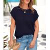 imagePRETTYGARDEN Womens Spring Tops 2026 Summer Shirts Crochet Cap Sleeve Sweater Pullover Cute Beach Vacation ClothesNavy