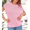 imagePRETTYGARDEN Womens Spring Tops 2026 Summer Shirts Crochet Cap Sleeve Sweater Pullover Cute Beach Vacation ClothesPink