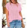 imagePRETTYGARDEN Womens Spring Tops 2026 Summer Shirts Crochet Cap Sleeve Sweater Pullover Cute Beach Vacation ClothesPink