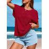 imagePRETTYGARDEN Womens Spring Tops 2026 Summer Shirts Crochet Cap Sleeve Sweater Pullover Cute Beach Vacation ClothesRed