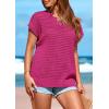 imagePRETTYGARDEN Womens Spring Tops 2026 Summer Shirts Crochet Cap Sleeve Sweater Pullover Cute Beach Vacation ClothesRose Red