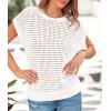 imagePRETTYGARDEN Womens Spring Tops 2026 Summer Shirts Crochet Cap Sleeve Sweater Pullover Cute Beach Vacation ClothesWhite