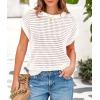 imagePRETTYGARDEN Womens Spring Tops 2026 Summer Shirts Crochet Cap Sleeve Sweater Pullover Cute Beach Vacation ClothesWhite