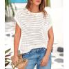 imagePRETTYGARDEN Womens Spring Tops 2026 Summer Shirts Crochet Cap Sleeve Sweater Pullover Cute Beach Vacation ClothesWhite