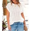 imagePRETTYGARDEN Womens Spring Tops 2026 Summer Shirts Crochet Cap Sleeve Sweater Pullover Cute Beach Vacation ClothesWhite