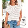 imagePRETTYGARDEN Womens Spring Tops 2026 Summer Shirts Crochet Cap Sleeve Sweater Pullover Cute Beach Vacation ClothesWhite
