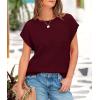 imagePRETTYGARDEN Womens Spring Tops 2026 Summer Shirts Crochet Cap Sleeve Sweater Pullover Cute Beach Vacation ClothesWine Red