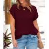 imagePRETTYGARDEN Womens Spring Tops 2026 Summer Shirts Crochet Cap Sleeve Sweater Pullover Cute Beach Vacation ClothesWine Red