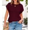 imagePRETTYGARDEN Womens Spring Tops 2026 Summer Shirts Crochet Cap Sleeve Sweater Pullover Cute Beach Vacation ClothesWine Red