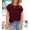 imagePRETTYGARDEN Womens Spring Tops 2026 Summer Shirts Crochet Cap Sleeve Sweater Pullover Cute Beach Vacation ClothesWine Red