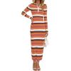 imagePRETTYGARDEN Womens Striped Spring Midi Sweater Dress Fall Long Sleeve Button Up V Neck Knit Bodycon Vacation Party Dresses