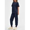 imagePRETTYGARDEN Womens Summer 2 Piece Outfit Tracksuits Casual Short Sleeve Tops High Waisted Sweatpants Set