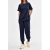 imagePRETTYGARDEN Womens Summer 2 Piece Outfit Tracksuits Casual Short Sleeve Tops High Waisted Sweatpants Set